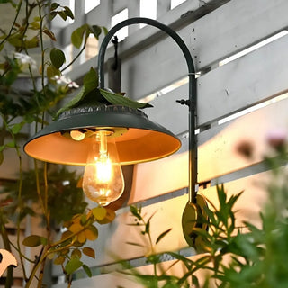 Corvessa | Iron and Glass Gooseneck Solar Wall Sconce
