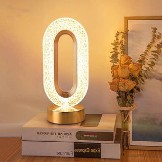 Facelo | Patterned Crystal-Style Table Lamp with Metal Base