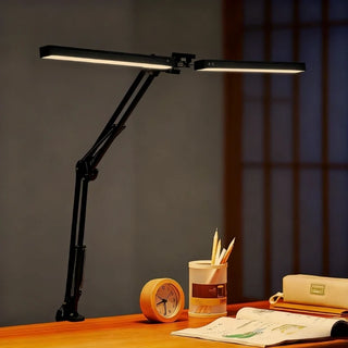 Axtelo | Dual-Head Clamp Desk Lamp with Aluminum-Alloy Arms