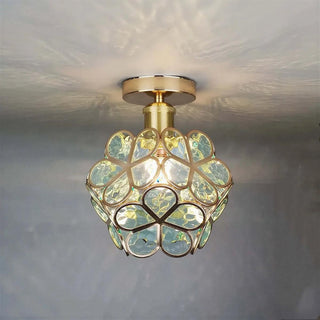 Floredo | Floral Semi-Flush Ceiling Light with Petal Shade