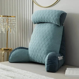 Lireva | Reading Backrest Cushion with Side Pockets and Detachable Roll