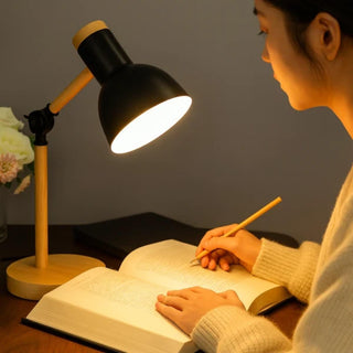 Arelvo | Wood and Metal Table Lamp with Adjustable Arm