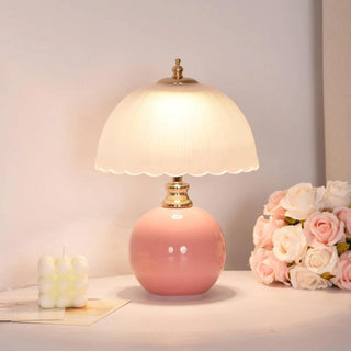 Scalven | Scalloped Dome Bedside Table Lamp