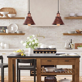 Ramelle rustic copper cone pendant light, product photo