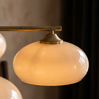 Persa brass arm and glass shade detail