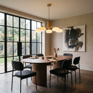 Persa chandelier in a wider dining room
