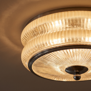 Lumeta ribbed glass and metal frame detail