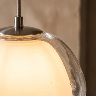 Bolla hand blown glass and metal cap detail