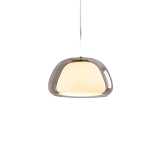 Bolla hand blown glass dome pendant light, single unit on white