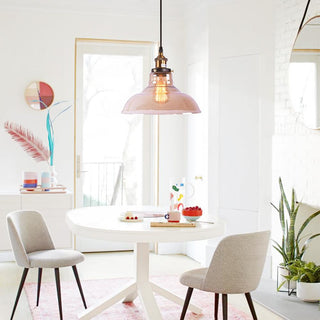 Ambriva | Amber Glass Dome Pendant with Brass-Color Hardware