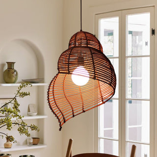 Conchira | Spiral Rattan Shell Pendant