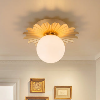 Florevi | Flower-Petal Glass Globe Ceiling Light