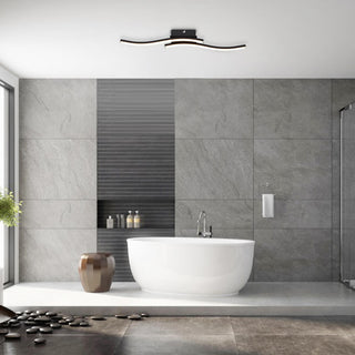 Curvessa | Curved Metal Semi-Flush LED Ceiling Light