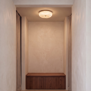 Rilla 7.9-inch ceiling light shown at realistic scale above an entry bench