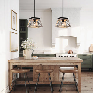 Cadra rustic square frame pendant light, product photo