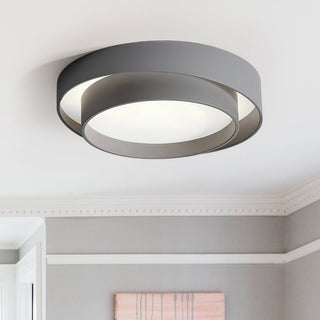 Cirvani | Gray concentric LED ceiling light with cool illumination