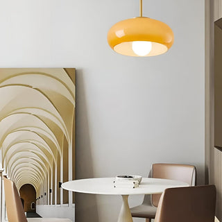 Orange semi-flush ceiling fixture