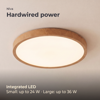 Niva hardwired integrated LED: Small up to 24 W and Large up to 36 W