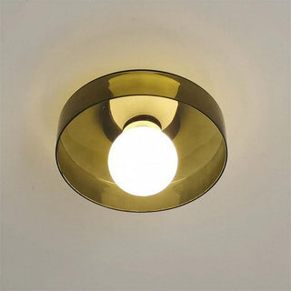 Olive Green round flush ceiling light