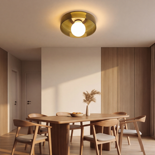 Olive Green round ceiling light in interior view 1