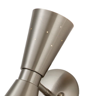 Starvani | Nickel finish, perforated shade and wall-mount connection detail