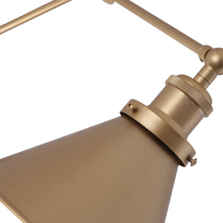 Swingvani | Gold swing-arm shade collar and pivot detail